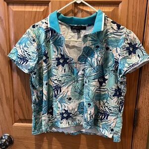 Tommy Hilfiger Teal and White Polo Shirt